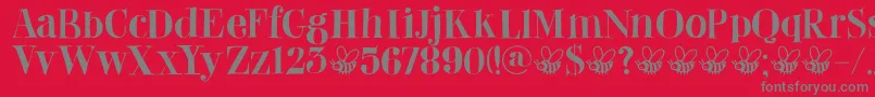 フォントDkAbeille – 赤い背景に灰色の文字