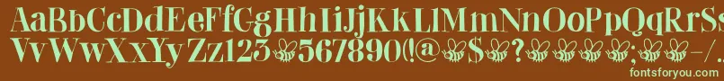 DkAbeille Font – Green Fonts on Brown Background