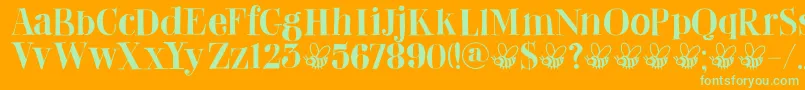 DkAbeille Font – Green Fonts on Orange Background
