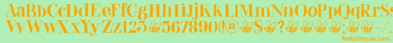 DkAbeille Font – Orange Fonts on Green Background