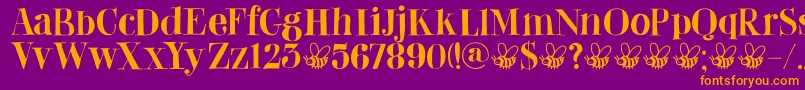 DkAbeille Font – Orange Fonts on Purple Background