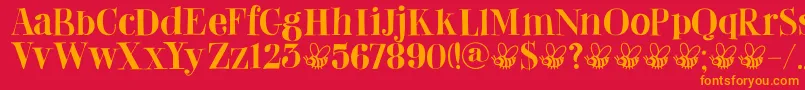 DkAbeille Font – Orange Fonts on Red Background