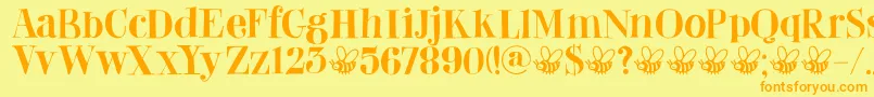 DkAbeille Font – Orange Fonts on Yellow Background