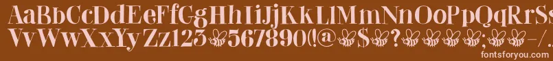 DkAbeille Font – Pink Fonts on Brown Background