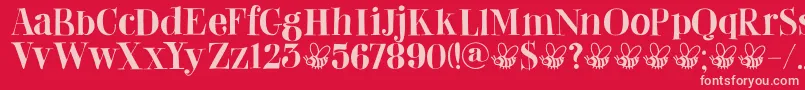 DkAbeille Font – Pink Fonts on Red Background