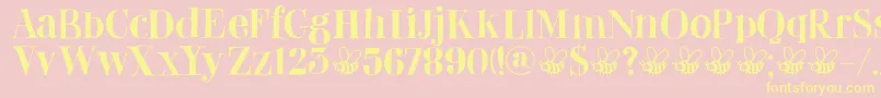 DkAbeille Font – Yellow Fonts on Pink Background