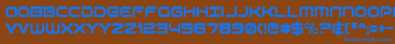 RobotaurCondensed Font – Blue Fonts on Brown Background