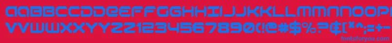 RobotaurCondensed Font – Blue Fonts on Red Background