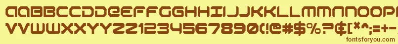 RobotaurCondensed Font – Brown Fonts on Yellow Background