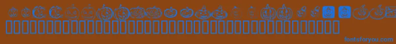 KrPickAPumpkin Font – Blue Fonts on Brown Background