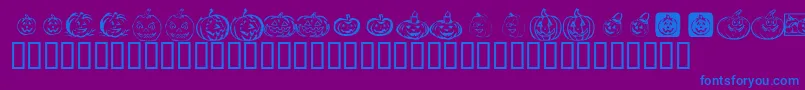 KrPickAPumpkin Font – Blue Fonts on Purple Background