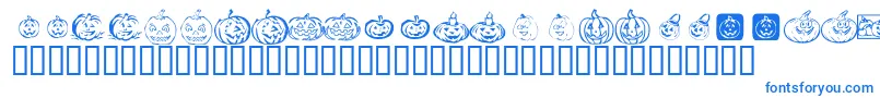 フォントKrPickAPumpkin – 白い背景に青い文字