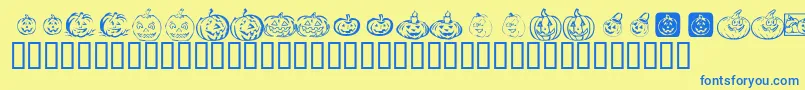 KrPickAPumpkin Font – Blue Fonts on Yellow Background