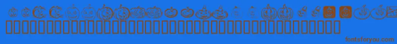 KrPickAPumpkin-Schriftart – Braune Schriften auf blauem Hintergrund