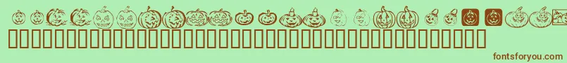 KrPickAPumpkin-Schriftart – Braune Schriften auf grünem Hintergrund