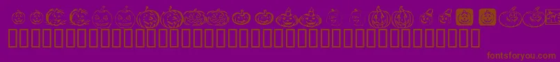Fonte KrPickAPumpkin – fontes marrons em um fundo roxo