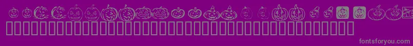 KrPickAPumpkin-Schriftart – Graue Schriften auf violettem Hintergrund