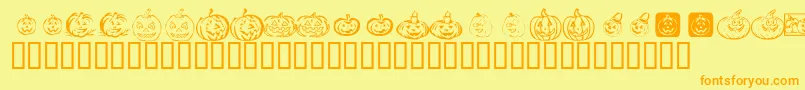 KrPickAPumpkin Font – Orange Fonts on Yellow Background