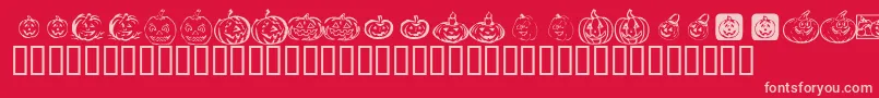 Police KrPickAPumpkin – polices roses sur fond rouge