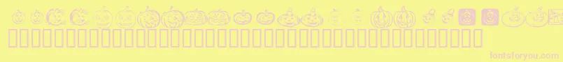 KrPickAPumpkin-Schriftart – Rosa Schriften auf gelbem Hintergrund