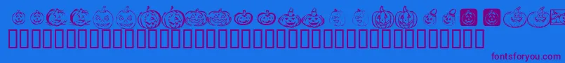 KrPickAPumpkin-Schriftart – Violette Schriften auf blauem Hintergrund