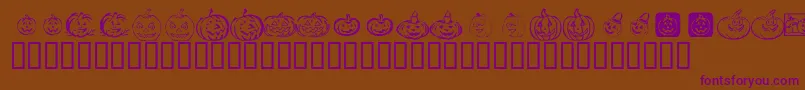 KrPickAPumpkin-Schriftart – Violette Schriften auf braunem Hintergrund