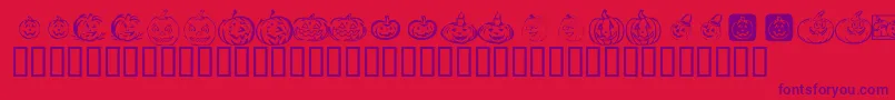 Czcionka KrPickAPumpkin – fioletowe czcionki na czerwonym tle