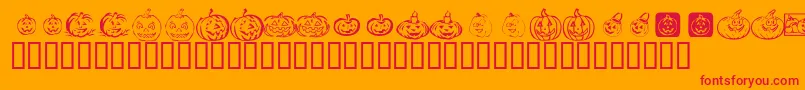 Czcionka KrPickAPumpkin – czerwone czcionki na pomarańczowym tle