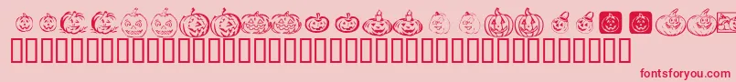 Fonte KrPickAPumpkin – fontes vermelhas em um fundo rosa