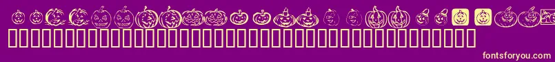 KrPickAPumpkin-Schriftart – Gelbe Schriften auf violettem Hintergrund