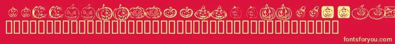 Fonte KrPickAPumpkin – fontes amarelas em um fundo vermelho