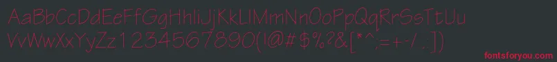 Eskiztwolightc Font – Red Fonts on Black Background