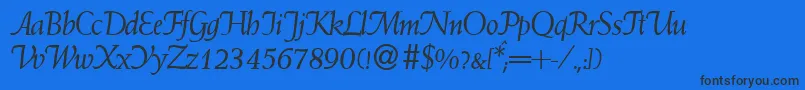 WeindbItalic Font – Black Fonts on Blue Background