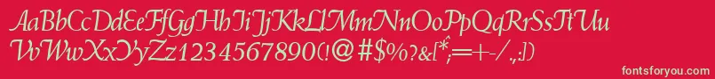 WeindbItalic Font – Green Fonts on Red Background
