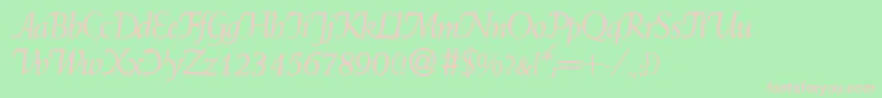 WeindbItalic Font – Pink Fonts on Green Background