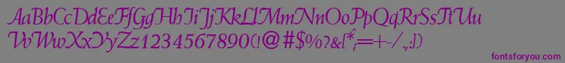 WeindbItalic Font – Purple Fonts on Gray Background