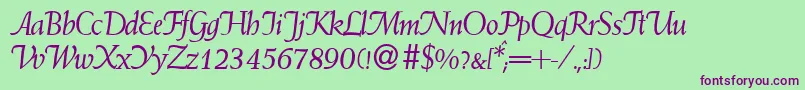 WeindbItalic Font – Purple Fonts on Green Background
