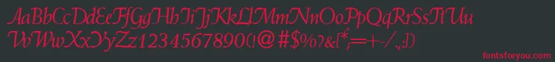 WeindbItalic Font – Red Fonts on Black Background