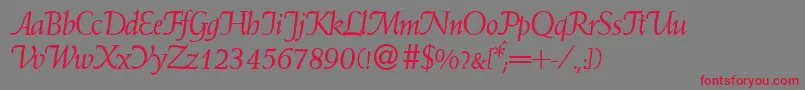 WeindbItalic Font – Red Fonts on Gray Background