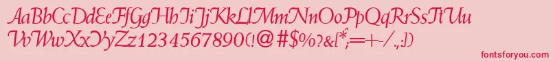 WeindbItalic Font – Red Fonts on Pink Background