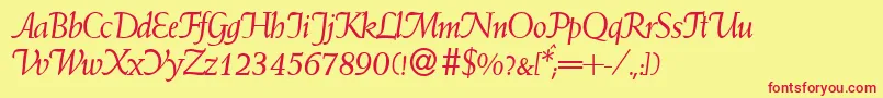 WeindbItalic Font – Red Fonts on Yellow Background