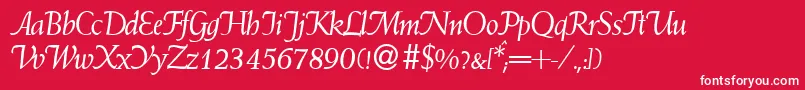 WeindbItalic Font – White Fonts on Red Background