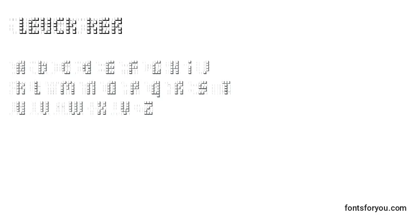 Schriftart BleuckDker – Alphabet, Zahlen, spezielle Symbole