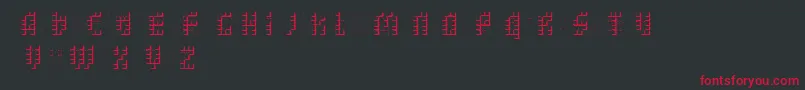 フォントBleuckDker – 黒い背景に赤い文字