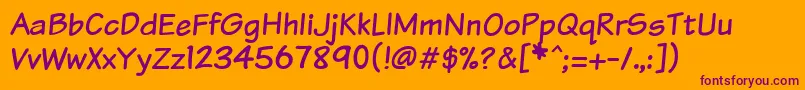 Vtcsundaykomix Font – Purple Fonts on Orange Background