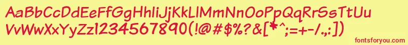 Vtcsundaykomix Font – Red Fonts on Yellow Background