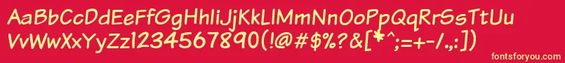 Vtcsundaykomix Font – Yellow Fonts on Red Background