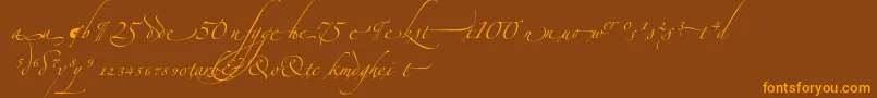 ZapfinoextraltAlternate Font – Orange Fonts on Brown Background
