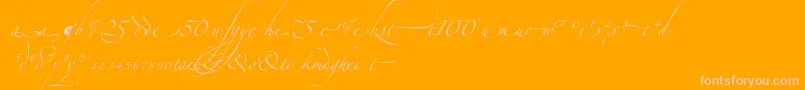 ZapfinoextraltAlternate-Schriftart – Rosa Schriften auf orangefarbenem Hintergrund