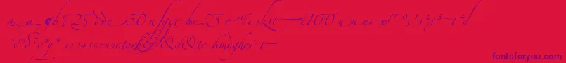 フォントZapfinoextraltAlternate – 赤い背景に紫のフォント